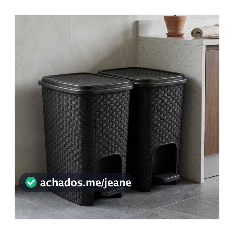 Kit Até 02 Lixeira Banheiro Pedal 7 Litros Plástico Cesto Lixeira Banheiro Lixeira Escritório