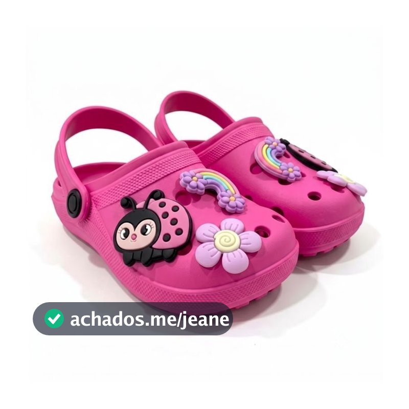 Sandália Babuche Infantil Feminina/menina Joaninha, Arco-Íris e Flor  Confortável Antiderrapante