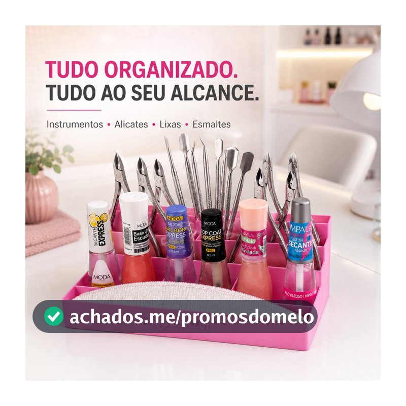 Organizador Manicure Porta Esmaltes Bancada Divisórias Nail Designer Salão Profissional Cosméticos