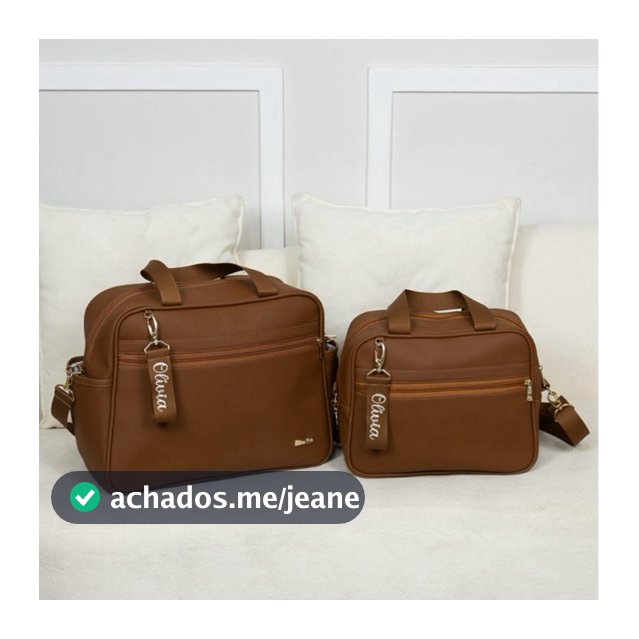 kit Bolsa maternidade e Frasqueira com 2 chaveiros personalizados menina/menino