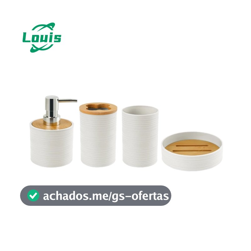 Louis Kit 4 Peças De Banheiro Porta Sabonete Líquido/Saboneteira/Porta Escova