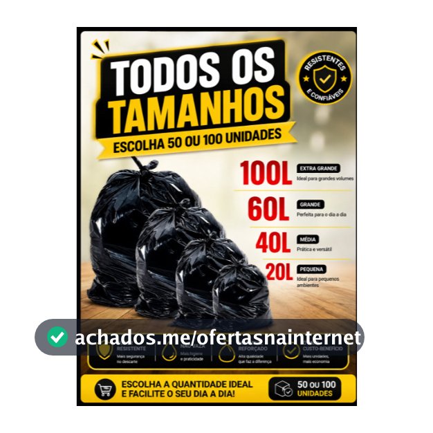 Saco de Lixo com 100 unidades     20L 40L 60L 100L Litros direto da fábrica