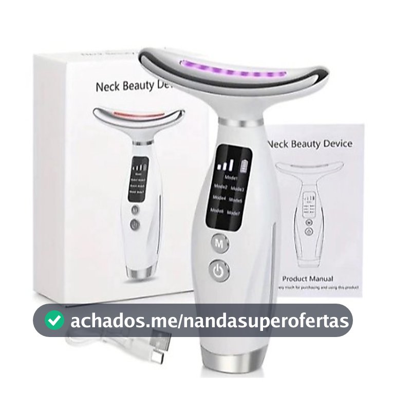Massageador Portátil Beleza Pele Firmeza Pescoço Led de 7 Modos para Rosto e Pescoço