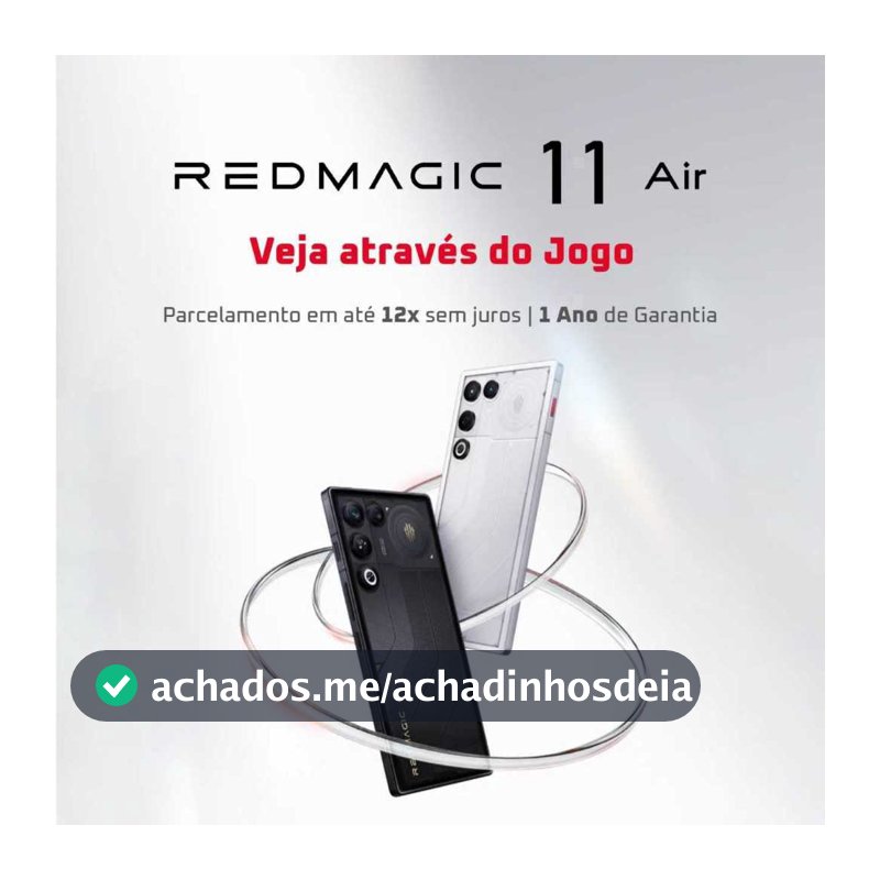 REDMAGIC 11 Air Celular Gamer 5G 12/16 + 256/512GB, Snapdragon 8 Elite, tela OLED de 6,8", 144Hz, 7000 mAh com NFC