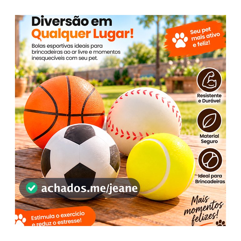 Kit Bolinhas Mistas para cachorro de borracha maciça Esportes 60mm PCT com 4