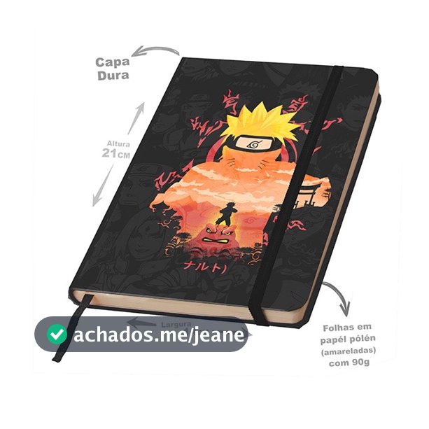 Caderno Sketchbook para desenho Naruto clássico 14x21cm