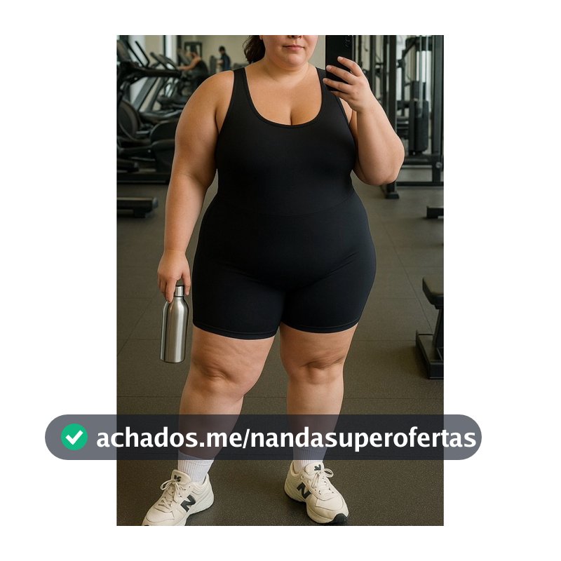 Macaquinho Fitness Feminino Suplex Slim Plus Academia Yoga Corrida Pilates Caminhada