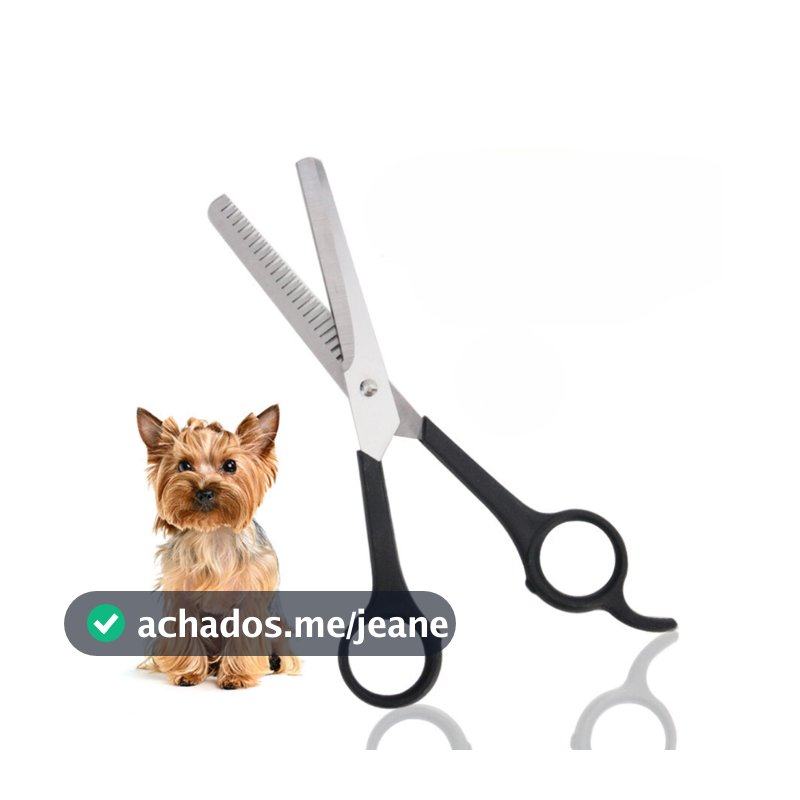 Kit 2 Tesoura Tosa Semi Dentada Para Pet Gato Cachorro Profissional