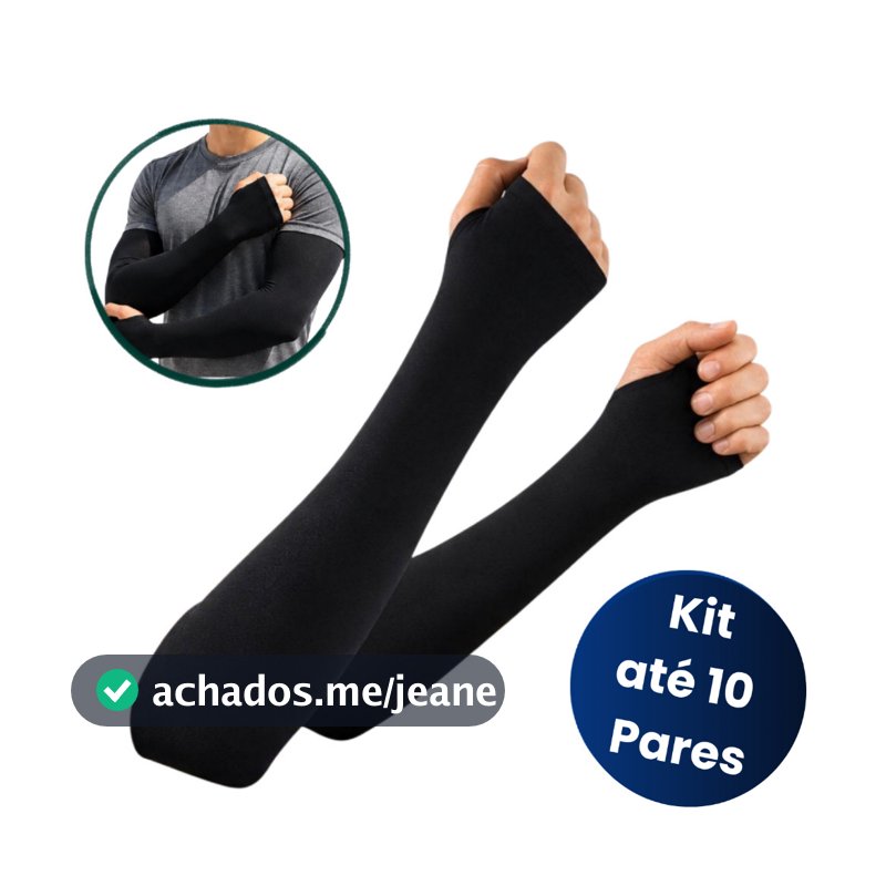 Kit 10 Pares Manguito Exposição Solar Compressão Moto Bike Corrida Academia Unissex
