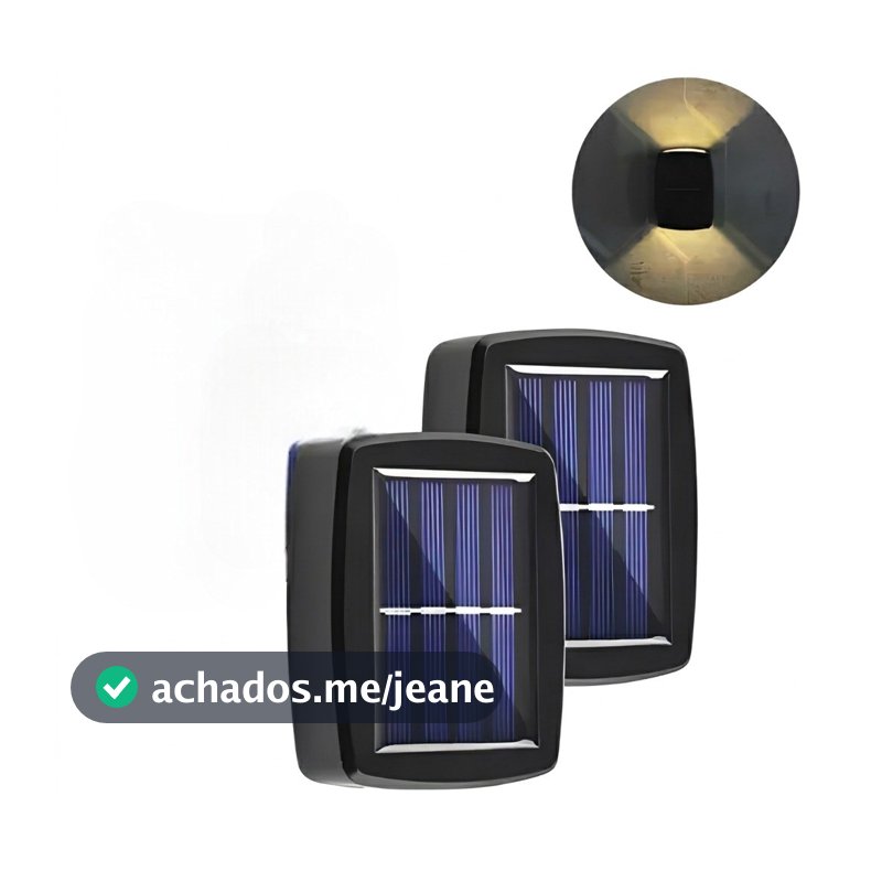 Kit Luminária De Parede Solar Led Sem Fio Arandela