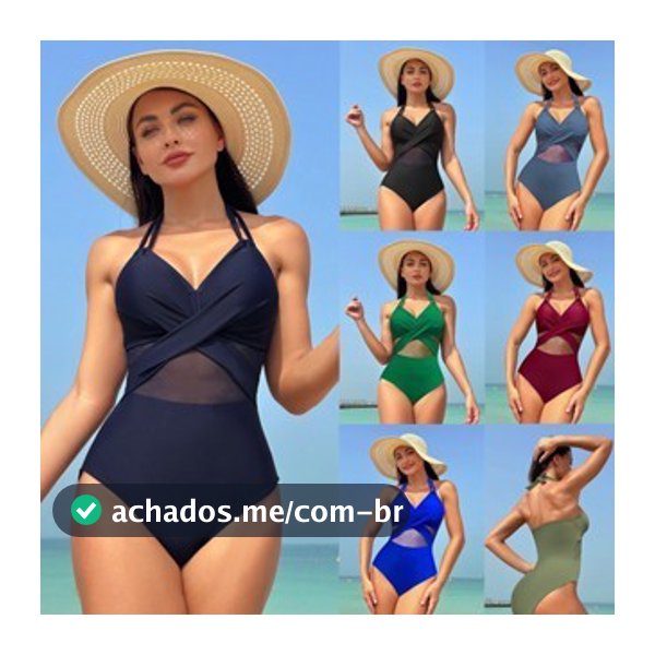 Maiô Feminino Praia Com Bojo Mesh Beach Bikini Elegante Surf One Piece Maio Body - QUALY