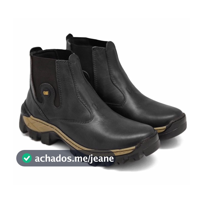 Botina Botinha Caterpillar Masculina De Couro Impermeável Antiderrapante Reforçado Promoção Barato