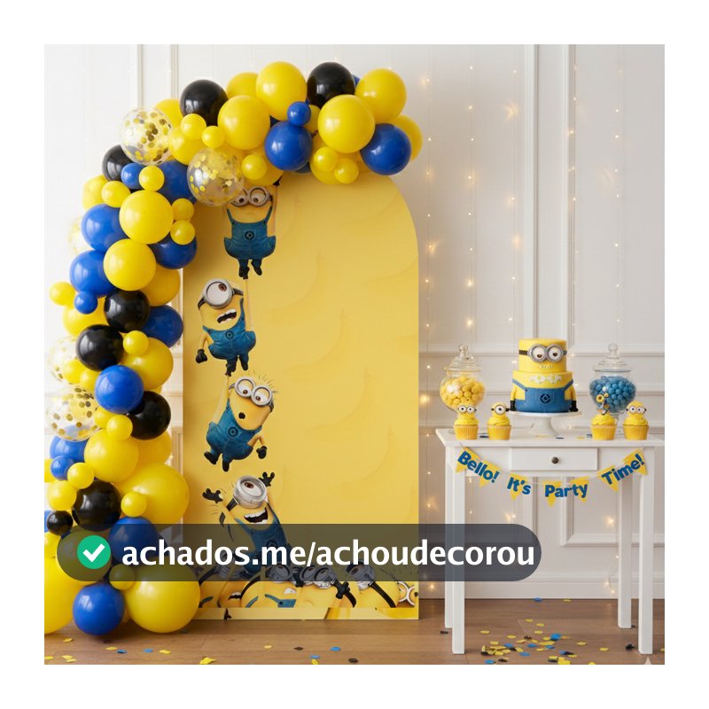 Capa de Painel Romano Veste Fácil Decoração Festa Infantil Tema Minions