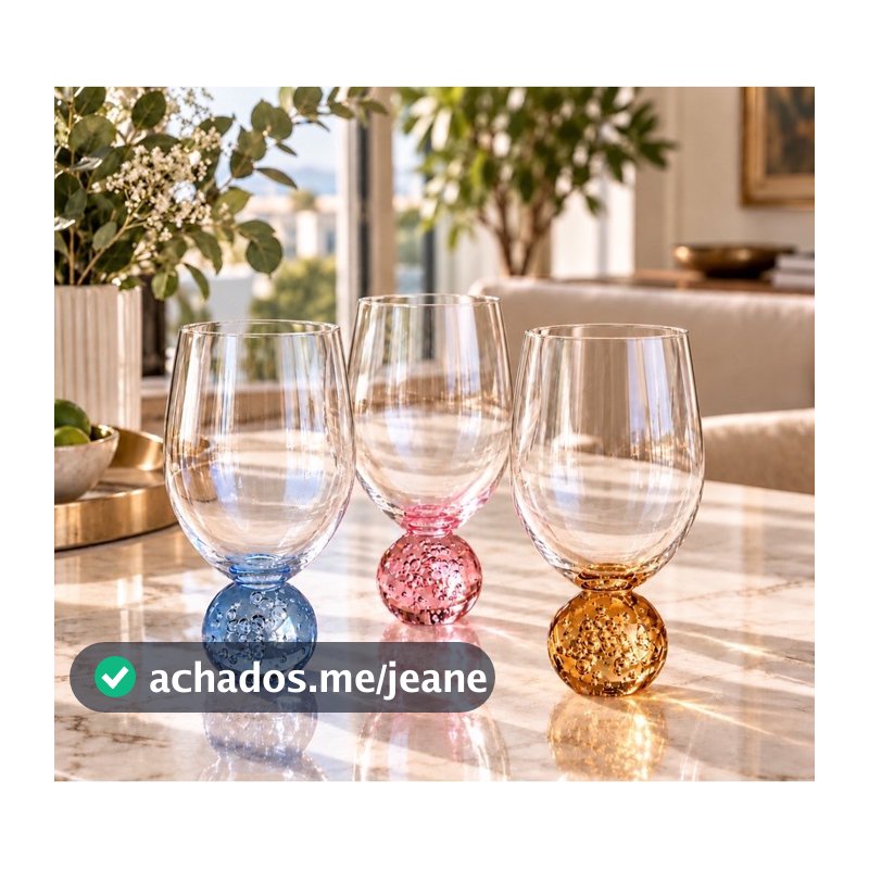 Kit 6 Copos Bubble Sphere 540ml – Design Sofisticado em Vidro