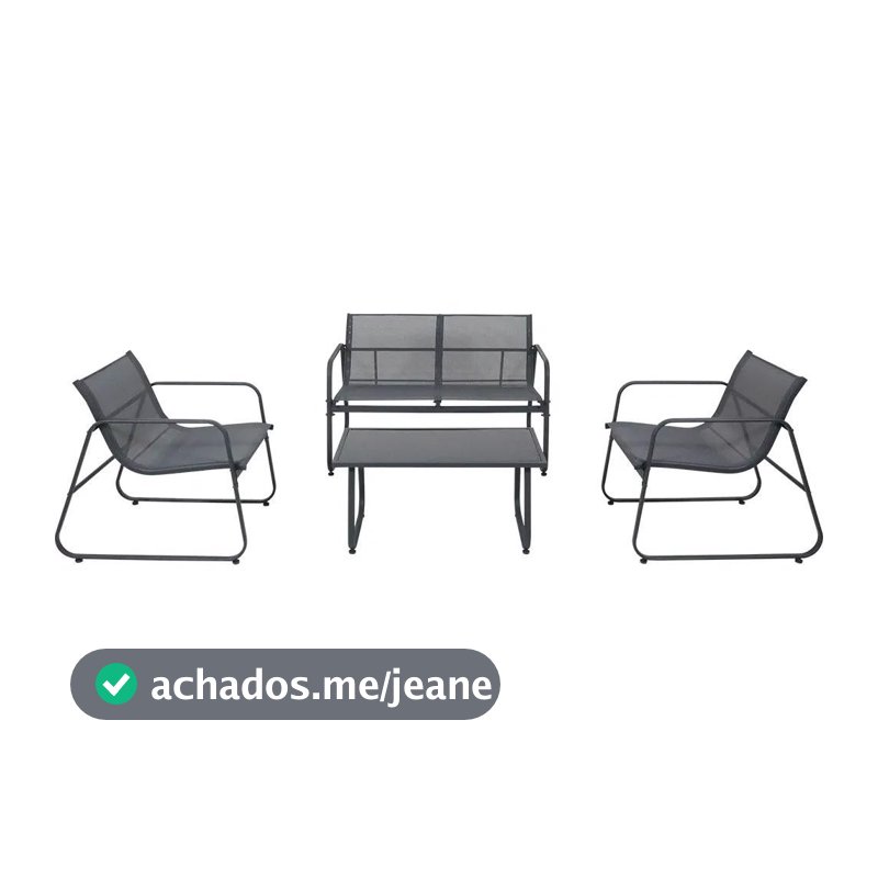 Conjunto para Jardim Weekend Cinza Em aço Até 160Kg 83508 BEL