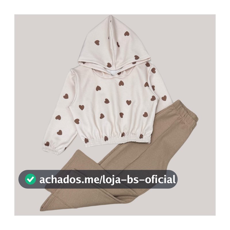 Conjunto Moletom Infantil Menina com Capuz e Calça Wide Leg Moda Inverno