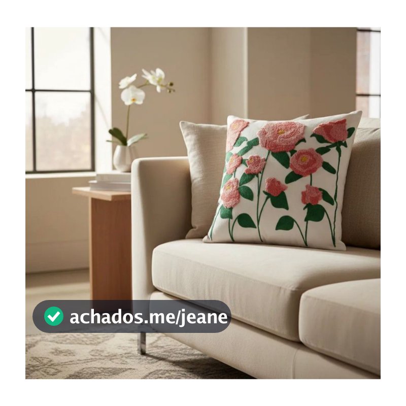 Capas de Almofada 45 x 45 cm | Fronhas - Bordado, Decorativo para Sofá e Cama Bordado Floral