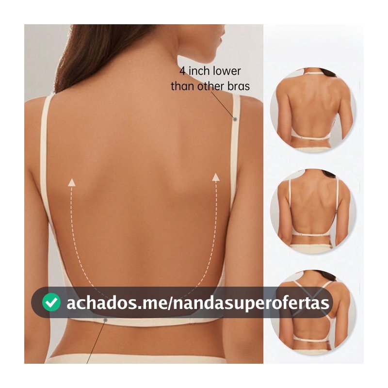 Sutiã sem costura e sem costas em forma de U, sutiã de costas bonitas, push-up para seios pequenos com almofadas para us