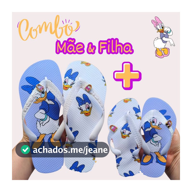 KIT Chinelo Mãe e Filha Margarida TIRA LARGA Criança Feminino Chinelo sandalia de dedo  Confortavel blogueira Moda hava
