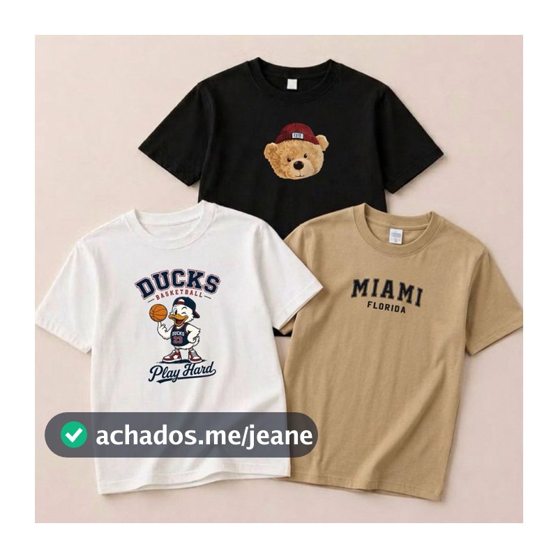 Kit 3 Camisetas Infantil Masculina Estampadas Frete Rápido Básica