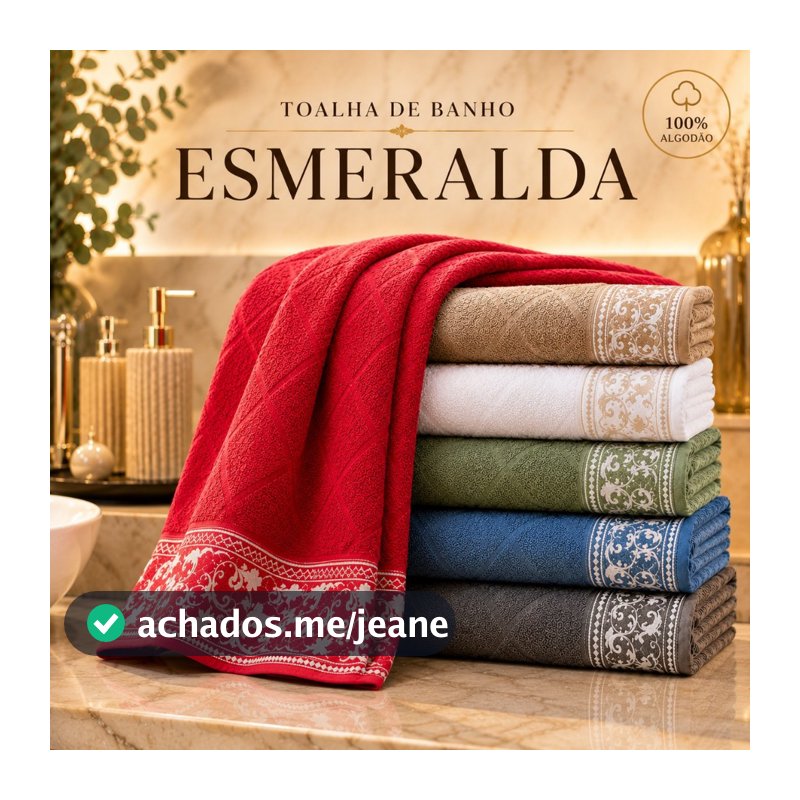 Kit 3 Toalhas de Banho 75x130cm Esmeralda Jacquard Macia Premium Grande