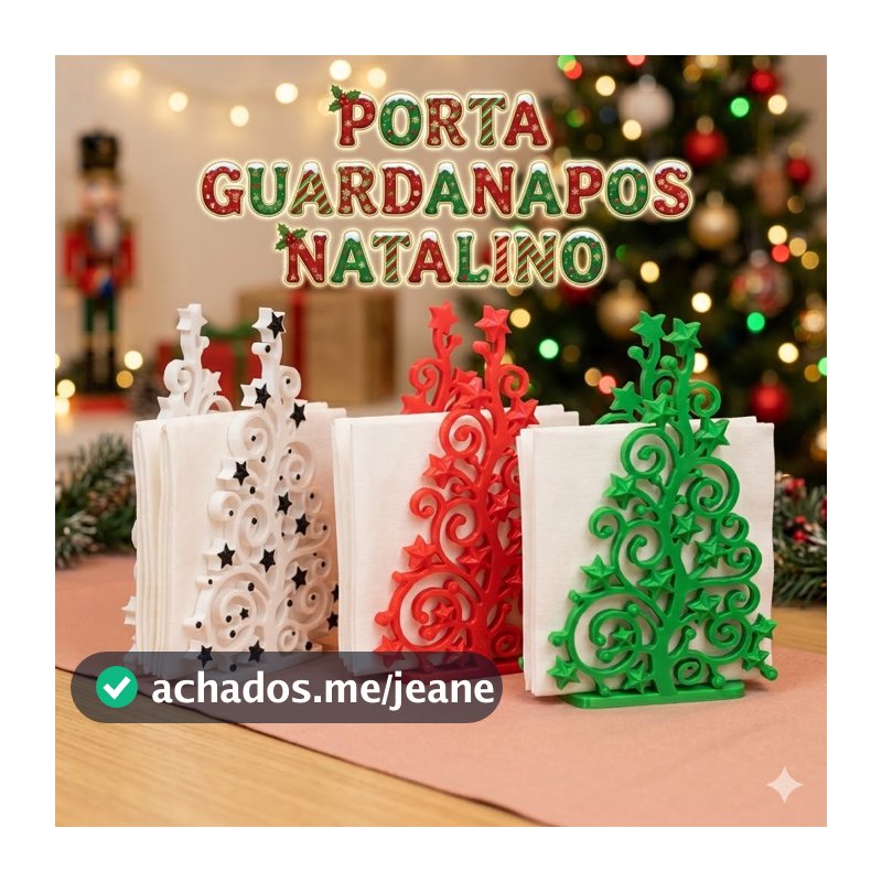 Kit Porta Guardanapo Natalino Arabesco Árvore De Natal Mesa Posta Ceia Decoração