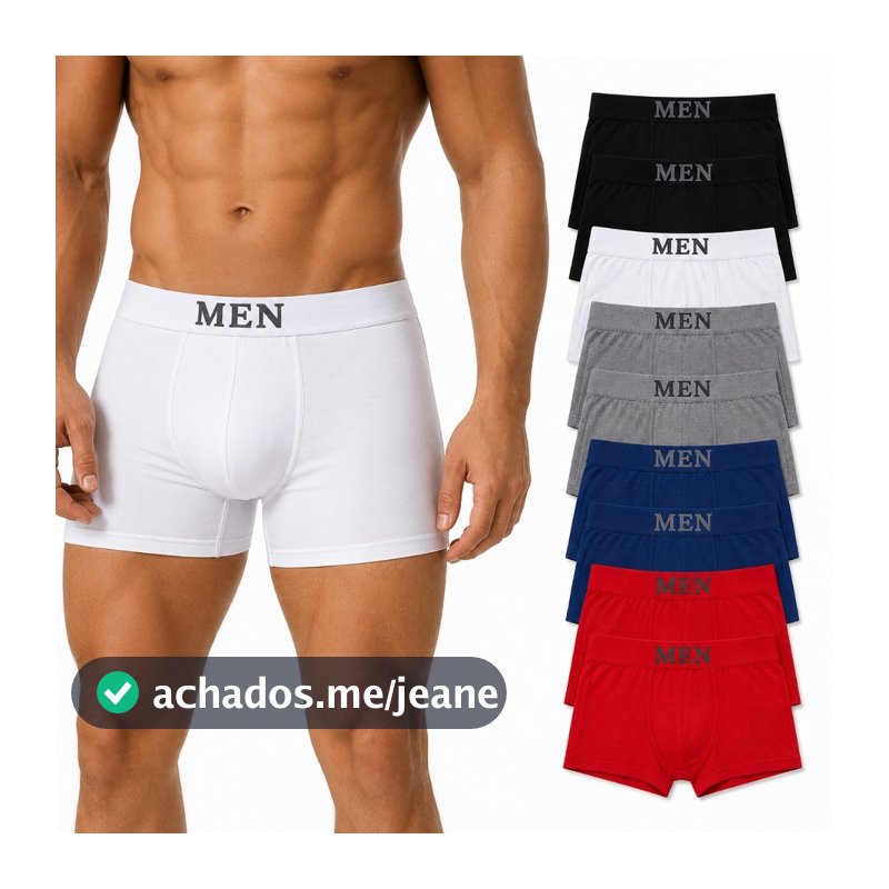 Kit com 8 unidades de cuecas boxer em microfibra, cueca masculina. Cueca boxer masculina P ao GG.