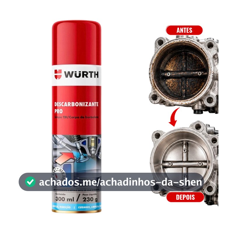 Descarbonizante PRO Limpa Carburador Bico Injetor TBI/Corpo de Borboleta Válvula 300ml - Wurth 0893100310