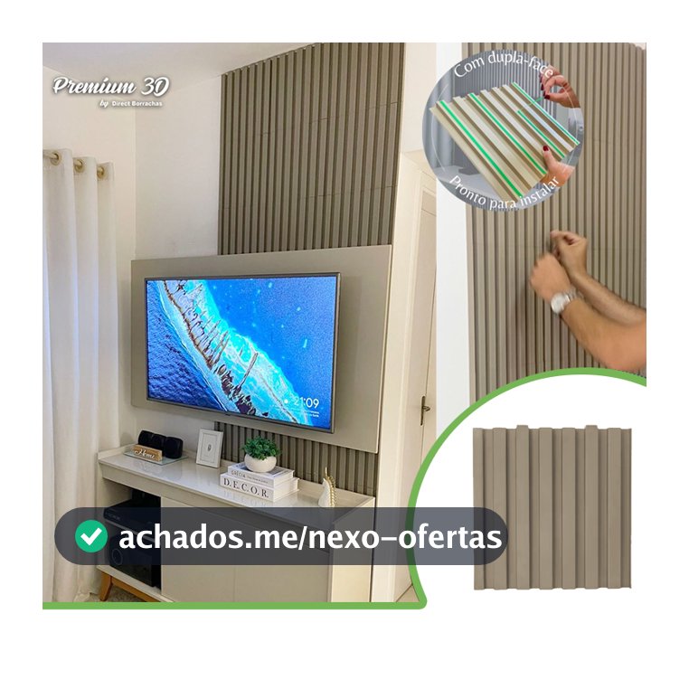 Kit 4m² Painel Ripado Fendi 30x30 - 44 peças | Anti-impacto | Autocolante