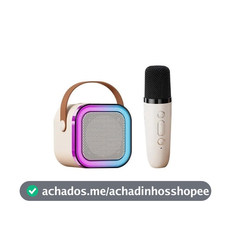 Alto-falante Bluetooth Karaoke com Microfone, Luzes LED e Diversão para Toda a Família Fang