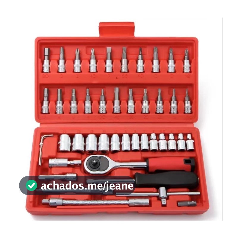 Jogo De Soquete 46 Peças 1/4 Catraca Chave Allen