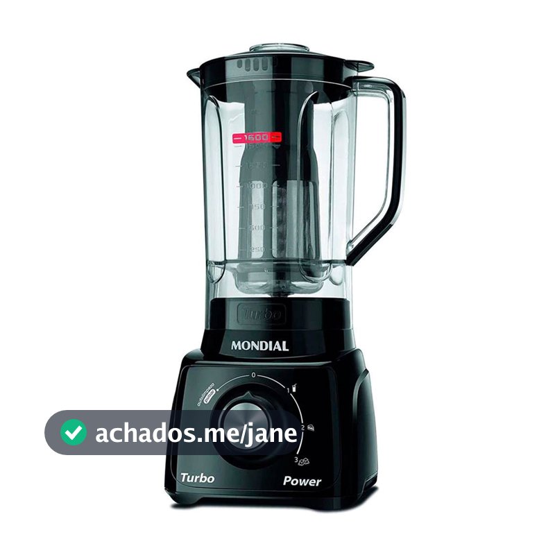 Liquidificador Turbo Power L-99 FB Copo San Cristal 3 Velocidades Mondial