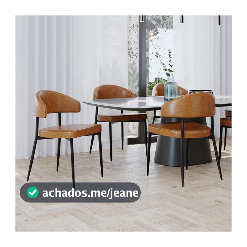 Cadeira de Jantar Revestimento Sintetico Bless Est.Preta