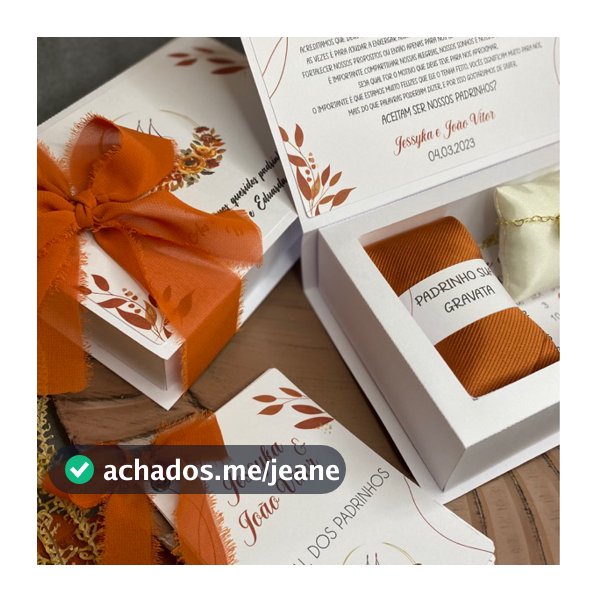 Caixa convite padrinhos casamento terracota, verde oliva, azul serenity, preto, lilas, marsala,