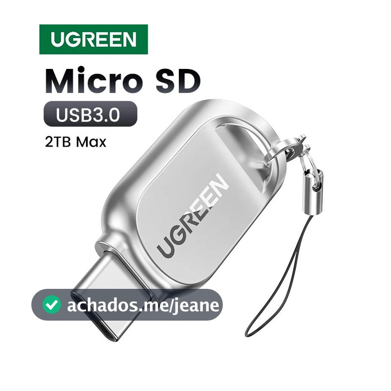 Leitor De Cartões UGREEN Usb-C Para Micro SD TF Adaptador Otg PC Portátil De Memória Usb3.0 Telefone