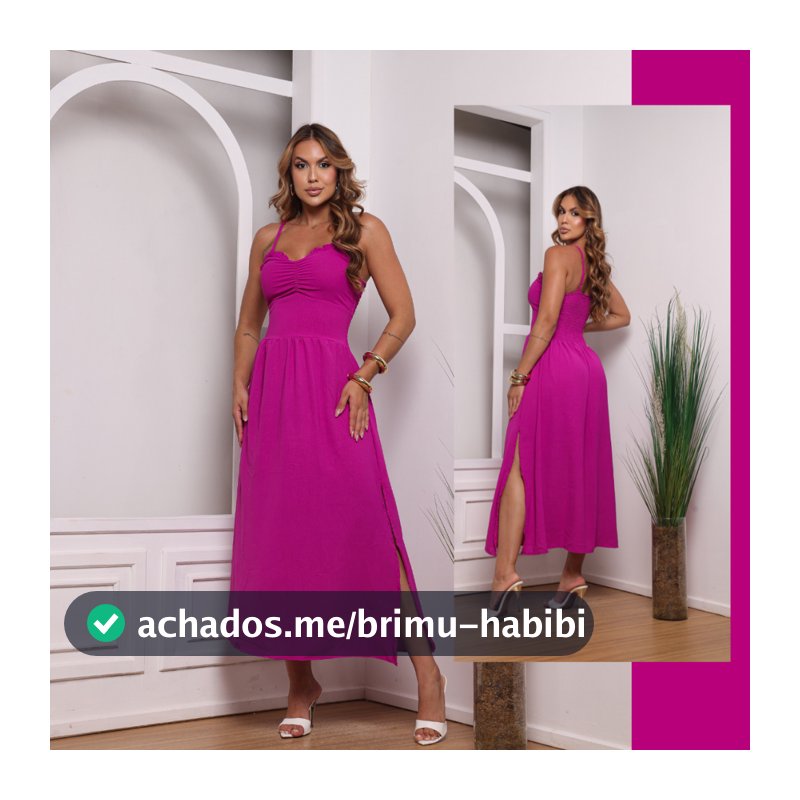 Vestido Feminino Midi De Festa Soltinho Elegante Versátil  Com Fenda Lateral Do P Ao GG