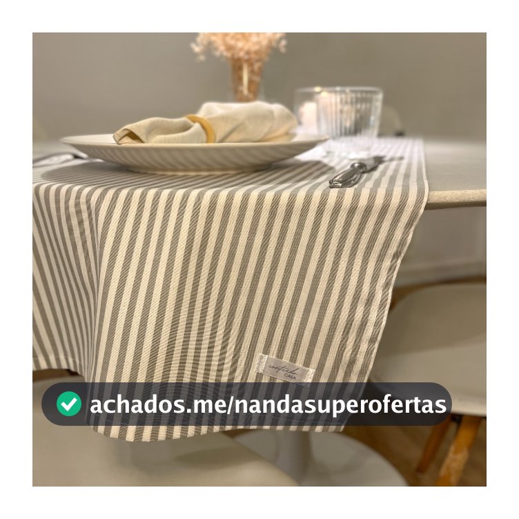 Trilho De Mesa Listrado | Caminho De Mesa Listrado | Trilho de Mesa Farmhouse Bege Azul Cinza Minimalista