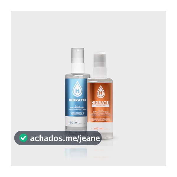 Kit Pontas Blindadas Hidratei: Óleo Capilar Multifuncional 60ml + Óleo Capilar Nutrição 60ml