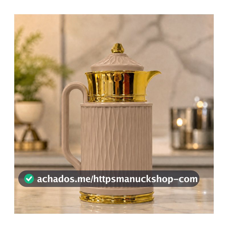 Garrafa Termica Luxo 1Litros Café Chá Design Elegante Dourada