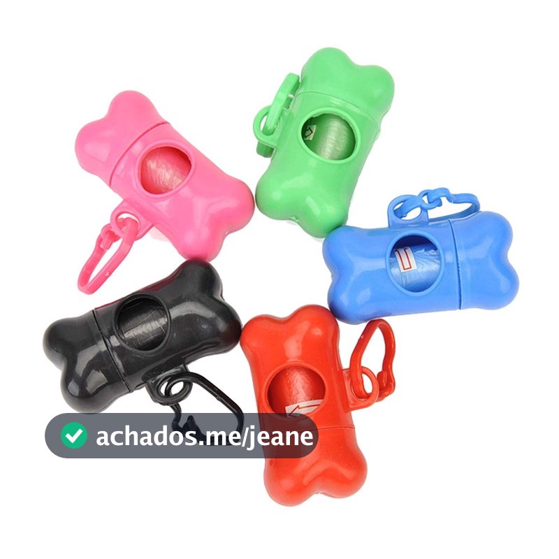 Kit Cata Caca Com 2 Refis Sacos Porta Saquinho Pet Cães Gatos Cachorro Recolher Cocô