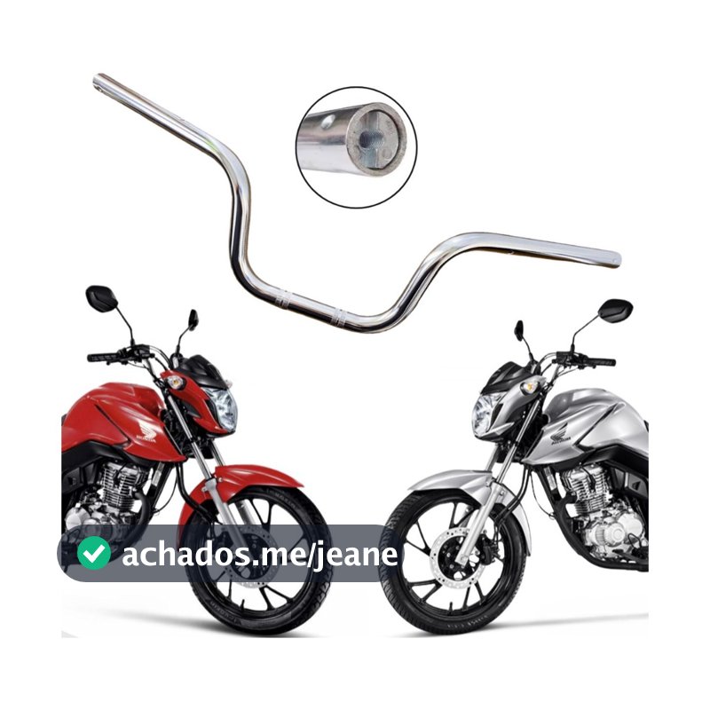 Guidão Cg Cargo Fan Titan 160 2023 Com Rosca Para Peso Cromado