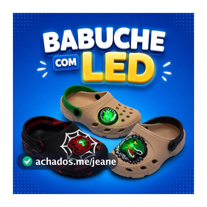 Sandalia Babuche Infantil Menino Confortavel Sandalinha Com Led