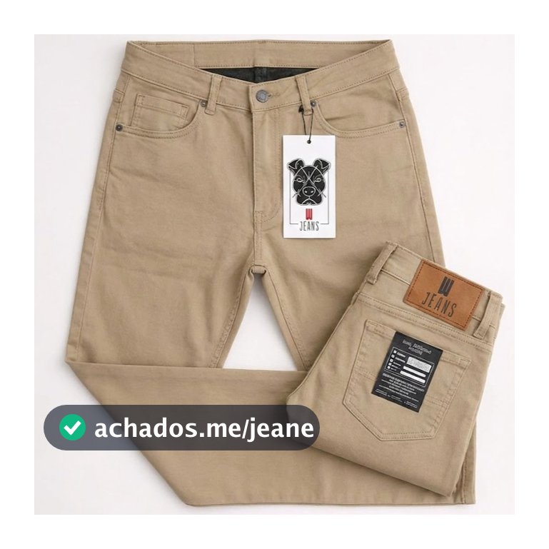 Calça Masculina Jeans C/ Elastano Lycra e Preta Azul Marinho Bege Caramelo Cinza Chumbo