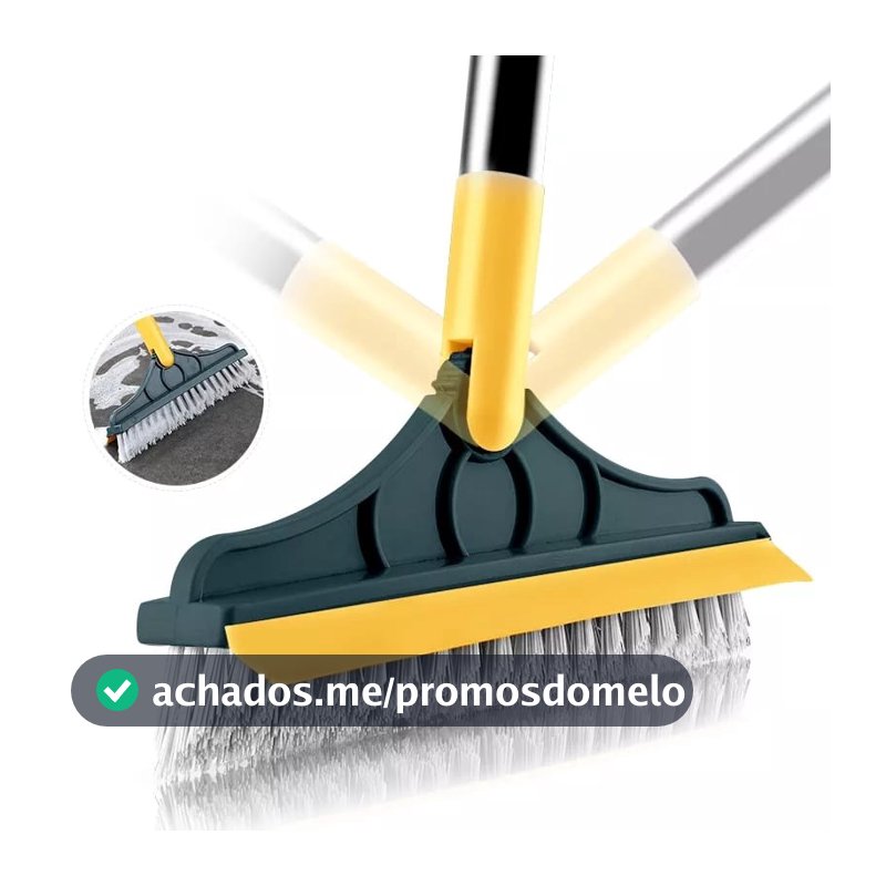 Escova 3 Em 1 Vassoura Rodo Gap Limpeza Esfregão Mop Limpa