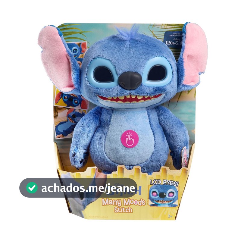 Stitch - Pelucia Interativa Com Olhos Emotivos