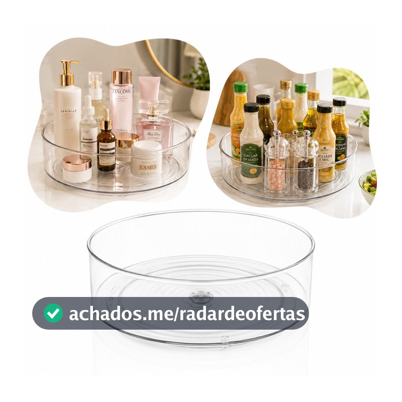 Organizador Giratório 360º Multiuso Para Cozinha, Molhos, Temperos e Cosméticos