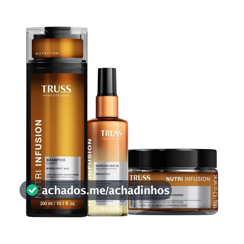 Kit Truss Nutri Infusion - Shampoo 300ml + Máscara 180g + Óleo 60ml
