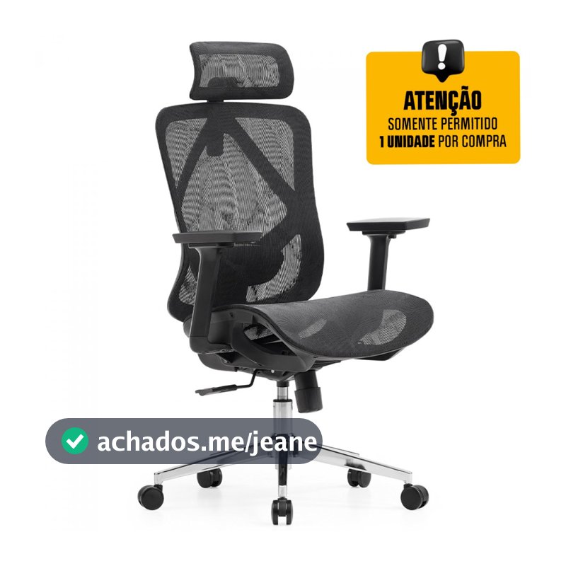 Cadeira de Escritório Diretor Dr.Office Giratória Ergo, Mesh Respirável, Regulagem de Altura