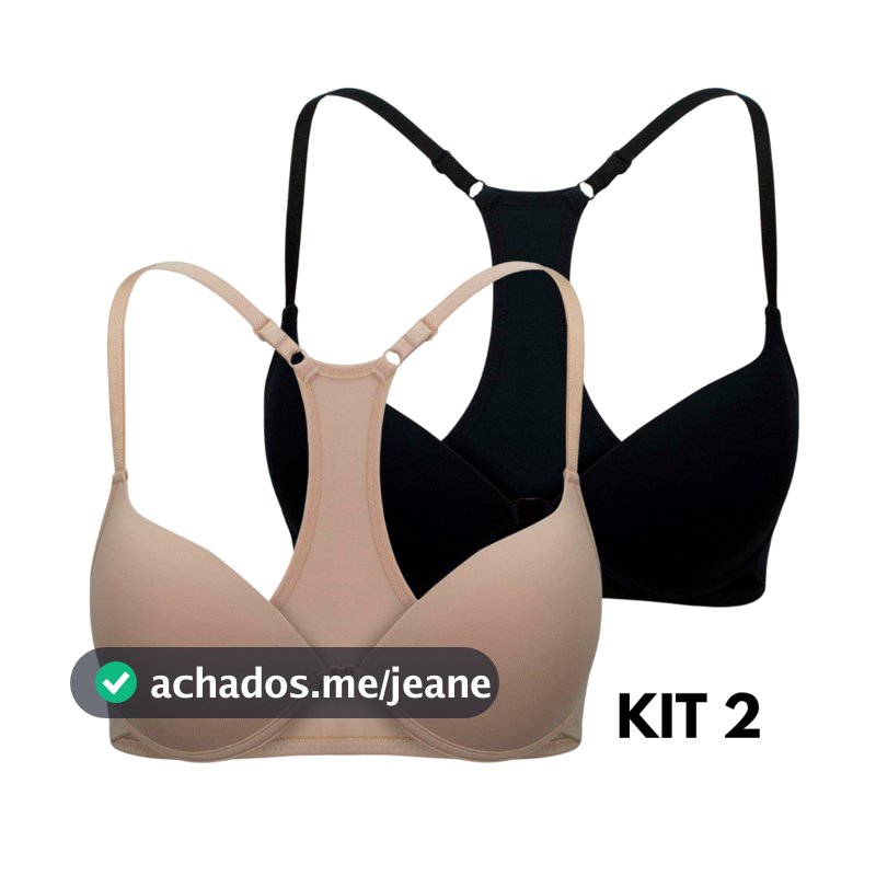Kit 2 Sutiã Com Bojo Nadador Fecho Frontal Dia Dia Sutiã Conforto
