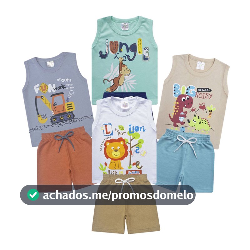 Kit 4 Conjuntos Regata Bebê e Infantil.